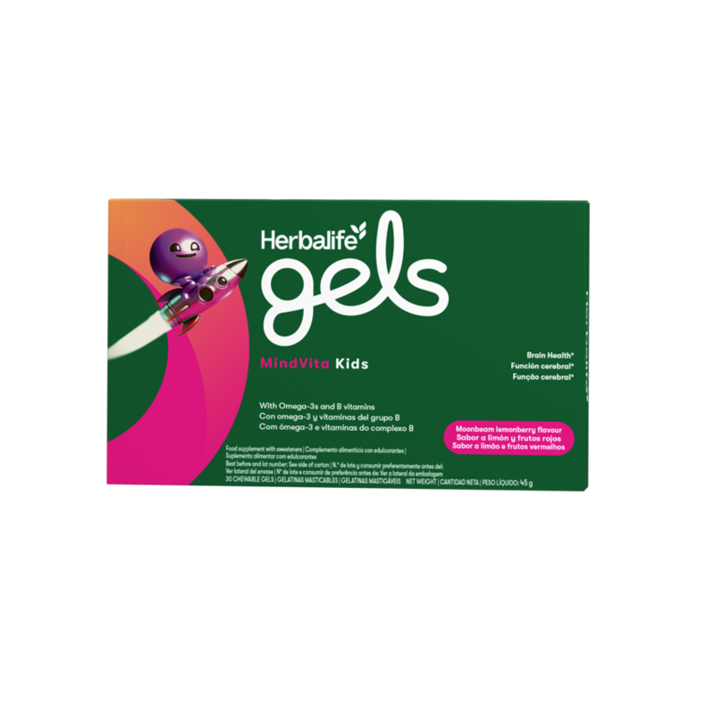MindVita Kids Herbalife Gels Limão e Frutos Vermelhos 30 gelatinas mastigáveis